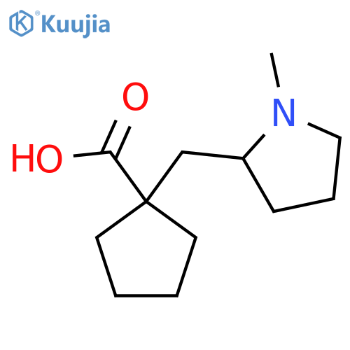 1-(1-methylpyrrolidin-2-yl)methylcyclopentane-1-carboxylic acid structure