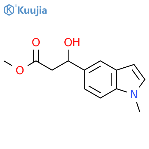 methyl 3-hydroxy-3-(1-methyl-1H-indol-5-yl)propanoate structure