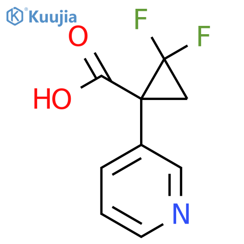 2,2-difluoro-1-(pyridin-3-yl)cyclopropane-1-carboxylic acid structure