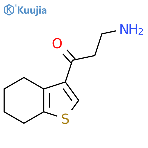 3-amino-1-(4,5,6,7-tetrahydro-1-benzothiophen-3-yl)propan-1-one structure
