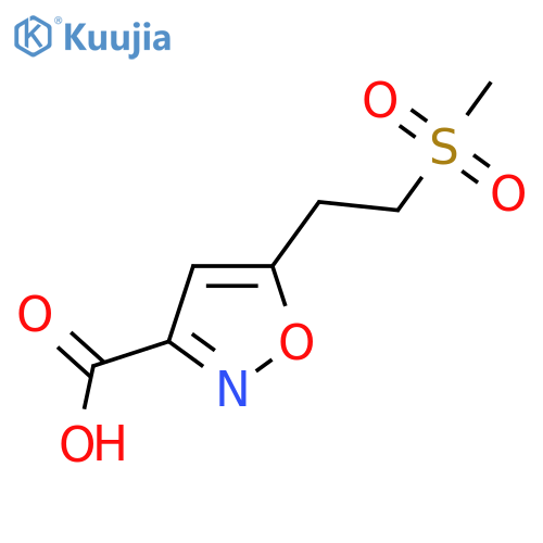 5-(2-methanesulfonylethyl)-1,2-oxazole-3-carboxylic acid structure