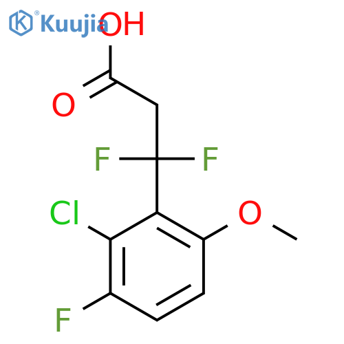 3-(2-chloro-3-fluoro-6-methoxyphenyl)-3,3-difluoropropanoic acid structure