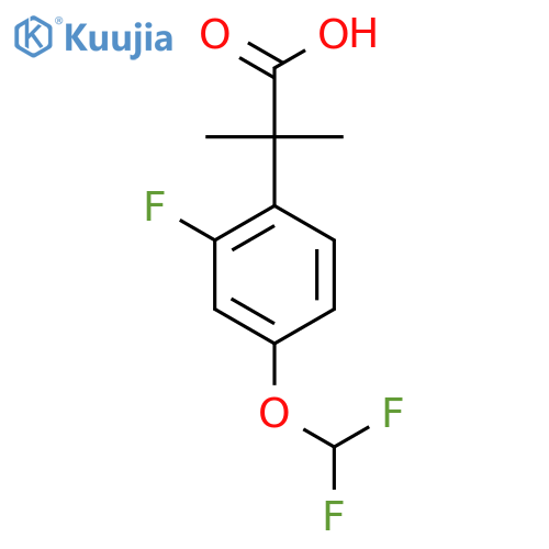 2-4-(difluoromethoxy)-2-fluorophenyl-2-methylpropanoic acid structure