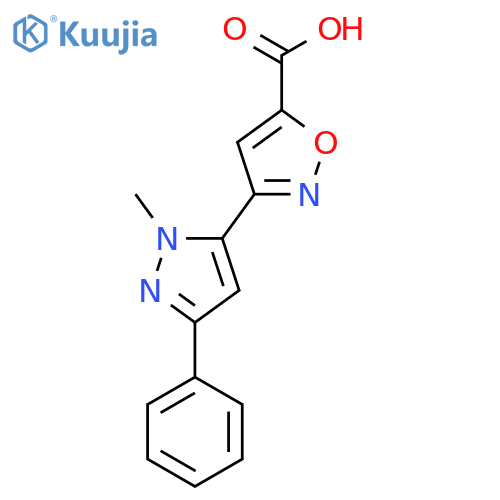 3-(1-methyl-3-phenyl-1H-pyrazol-5-yl)-1,2-oxazole-5-carboxylic acid structure