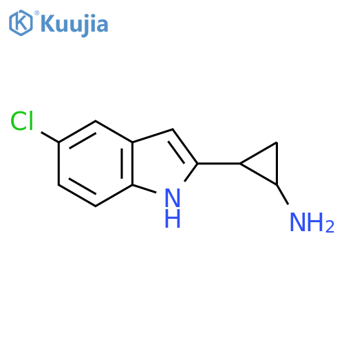 2-(5-chloro-1H-indol-2-yl)cyclopropan-1-amine structure
