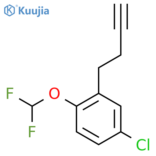 2-(but-3-yn-1-yl)-4-chloro-1-(difluoromethoxy)benzene structure