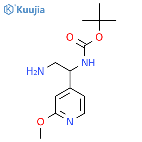 tert-butyl N-2-amino-1-(2-methoxypyridin-4-yl)ethylcarbamate structure