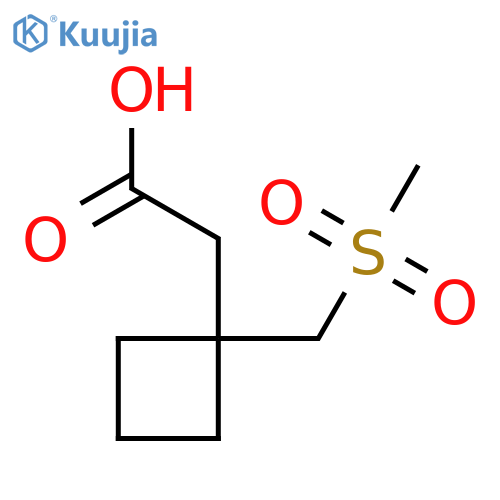 2-1-(methanesulfonylmethyl)cyclobutylacetic acid structure
