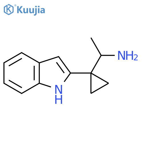 1-1-(1H-indol-2-yl)cyclopropylethan-1-amine structure