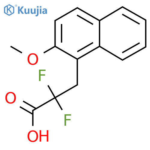 2,2-difluoro-3-(2-methoxynaphthalen-1-yl)propanoic acid structure