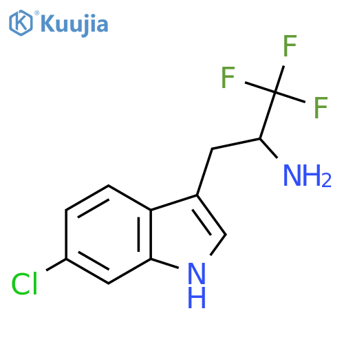 3-(6-chloro-1H-indol-3-yl)-1,1,1-trifluoropropan-2-amine structure