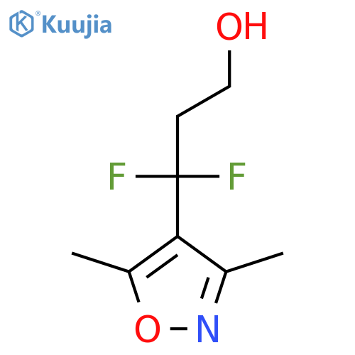 3-(dimethyl-1,2-oxazol-4-yl)-3,3-difluoropropan-1-ol structure
