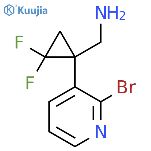 1-(2-bromopyridin-3-yl)-2,2-difluorocyclopropylmethanamine structure