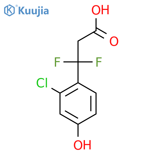 3-(2-chloro-4-hydroxyphenyl)-3,3-difluoropropanoic acid structure