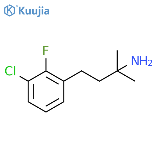 4-(3-chloro-2-fluorophenyl)-2-methylbutan-2-amine structure