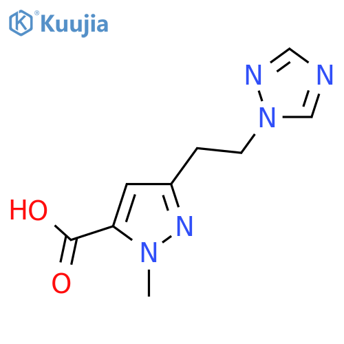 1-methyl-3-2-(1H-1,2,4-triazol-1-yl)ethyl-1H-pyrazole-5-carboxylic acid structure