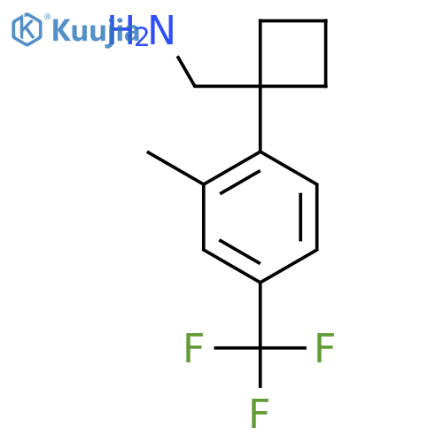 {1-2-methyl-4-(trifluoromethyl)phenylcyclobutyl}methanamine structure