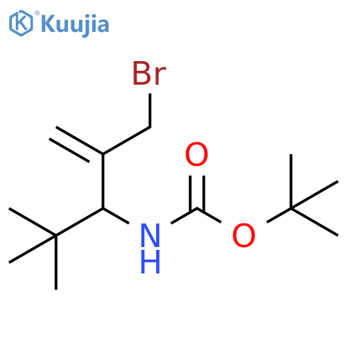 tert-butyl N-2-(bromomethyl)-4,4-dimethylpent-1-en-3-ylcarbamate structure