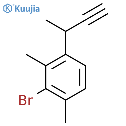 2-bromo-4-(but-3-yn-2-yl)-1,3-dimethylbenzene structure