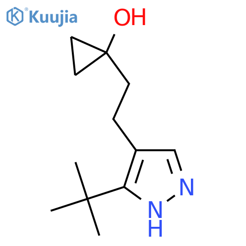 1-2-(3-tert-butyl-1H-pyrazol-4-yl)ethylcyclopropan-1-ol structure