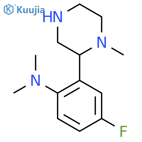 4-fluoro-N,N-dimethyl-2-(1-methylpiperazin-2-yl)aniline structure