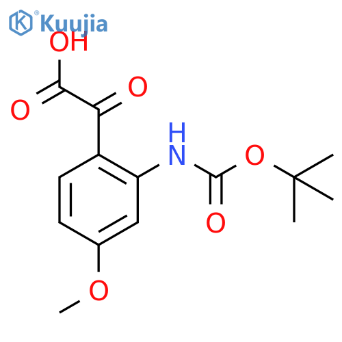 2-(2-{(tert-butoxy)carbonylamino}-4-methoxyphenyl)-2-oxoacetic acid structure