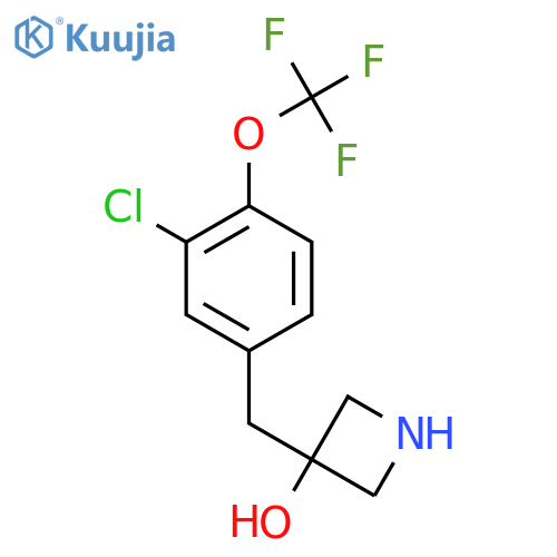 3-{3-chloro-4-(trifluoromethoxy)phenylmethyl}azetidin-3-ol structure