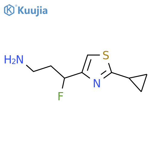 3-(2-cyclopropyl-1,3-thiazol-4-yl)-3-fluoropropan-1-amine structure