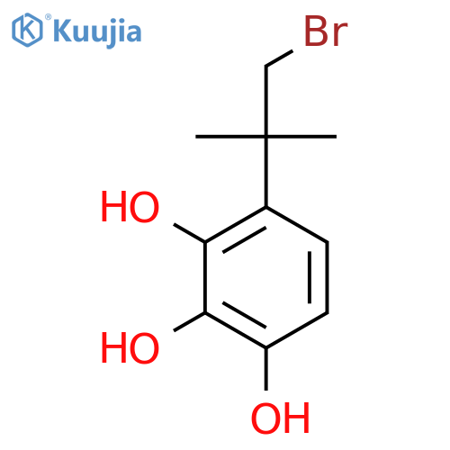 4-(1-bromo-2-methylpropan-2-yl)benzene-1,2,3-triol structure