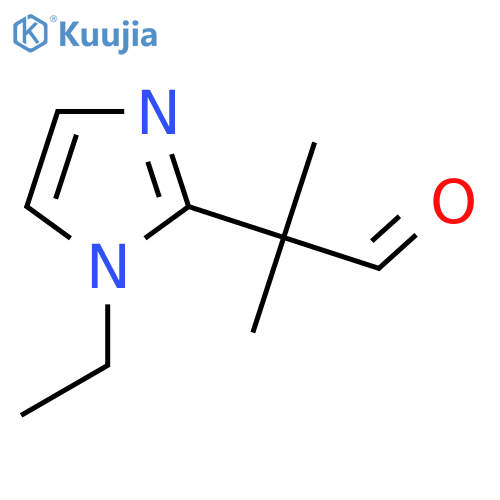 2-(1-ethyl-1H-imidazol-2-yl)-2-methylpropanal structure