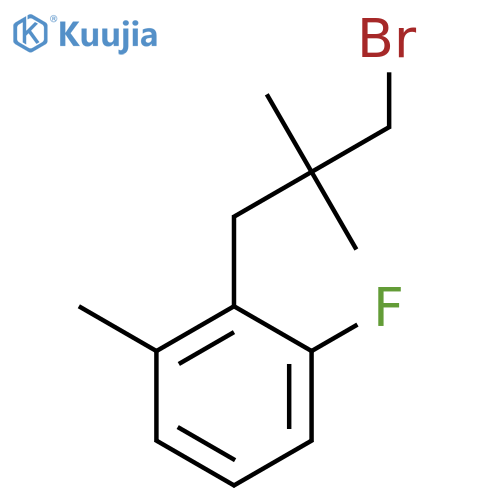 2-(3-bromo-2,2-dimethylpropyl)-1-fluoro-3-methylbenzene structure