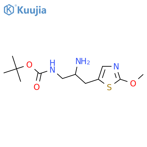 tert-butyl N-2-amino-3-(2-methoxy-1,3-thiazol-5-yl)propylcarbamate structure