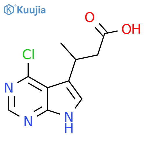 3-{4-chloro-7H-pyrrolo2,3-dpyrimidin-5-yl}butanoic acid structure