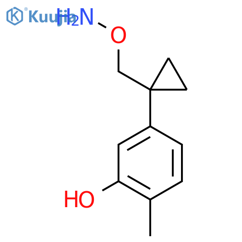 5-{1-(aminooxy)methylcyclopropyl}-2-methylphenol structure