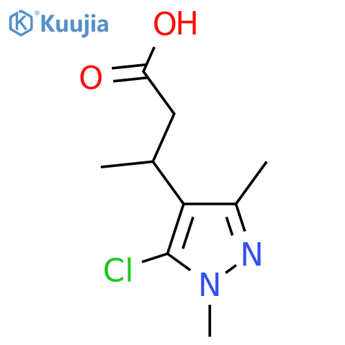 3-(5-chloro-1,3-dimethyl-1H-pyrazol-4-yl)butanoic acid structure