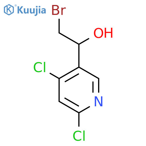 2-bromo-1-(4,6-dichloropyridin-3-yl)ethan-1-ol structure