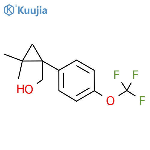{2,2-dimethyl-1-4-(trifluoromethoxy)phenylcyclopropyl}methanol structure