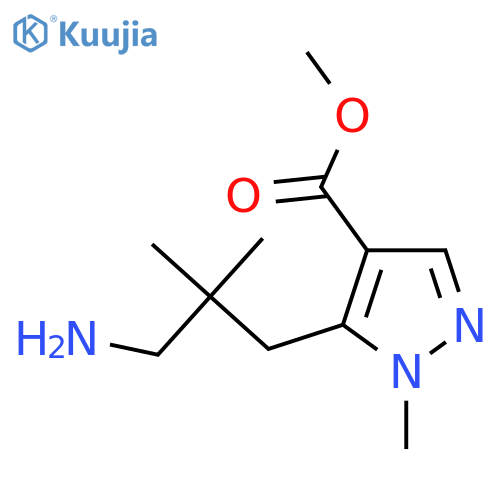 methyl 5-(3-amino-2,2-dimethylpropyl)-1-methyl-1H-pyrazole-4-carboxylate structure