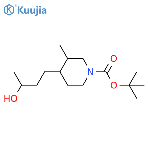 tert-butyl 4-(3-hydroxybutyl)-3-methylpiperidine-1-carboxylate structure