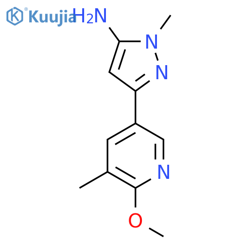 3-(6-methoxy-5-methylpyridin-3-yl)-1-methyl-1H-pyrazol-5-amine structure