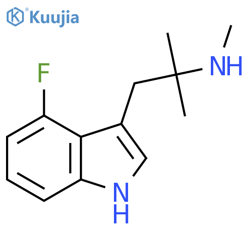 1-(4-fluoro-1H-indol-3-yl)-2-methylpropan-2-yl(methyl)amine structure