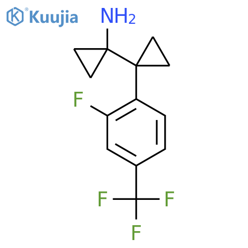 1-{1-2-fluoro-4-(trifluoromethyl)phenylcyclopropyl}cyclopropan-1-amine structure