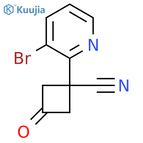 1-(3-bromopyridin-2-yl)-3-oxocyclobutane-1-carbonitrile structure
