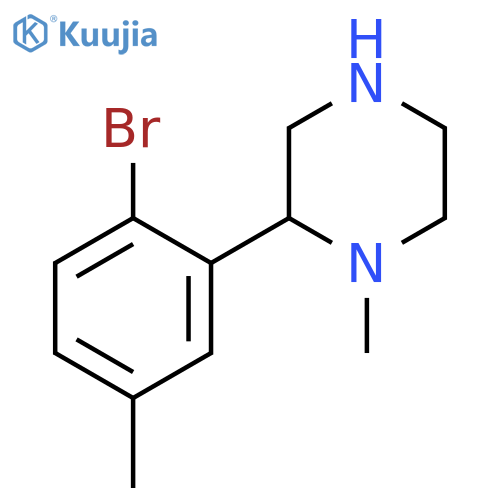 2-(2-bromo-5-methylphenyl)-1-methylpiperazine structure