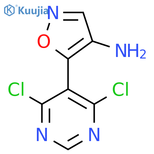 5-(4,6-dichloropyrimidin-5-yl)-1,2-oxazol-4-amine structure