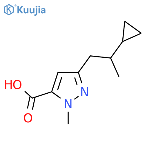 3-(2-cyclopropylpropyl)-1-methyl-1H-pyrazole-5-carboxylic acid structure