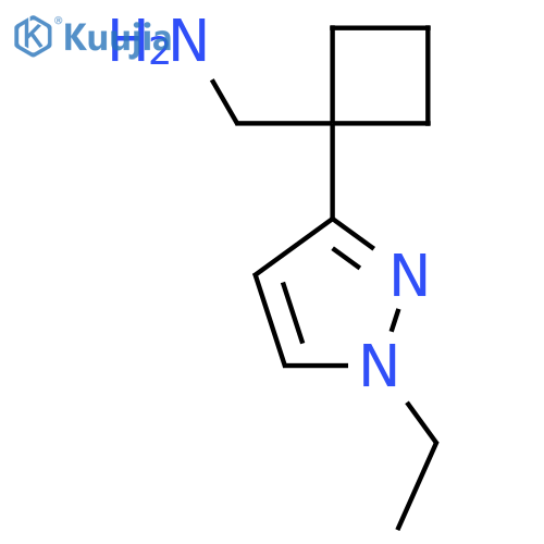 1-(1-ethyl-1H-pyrazol-3-yl)cyclobutylmethanamine structure