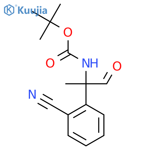 tert-butyl N-2-(2-cyanophenyl)-1-oxopropan-2-ylcarbamate structure