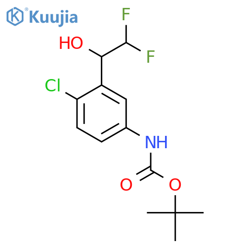 tert-butyl N-4-chloro-3-(2,2-difluoro-1-hydroxyethyl)phenylcarbamate structure