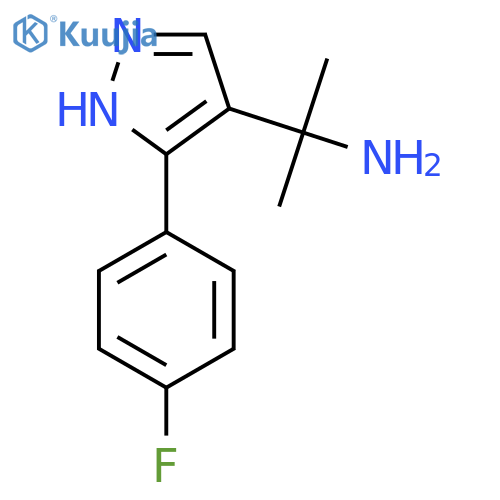 2-3-(4-fluorophenyl)-1H-pyrazol-4-ylpropan-2-amine structure